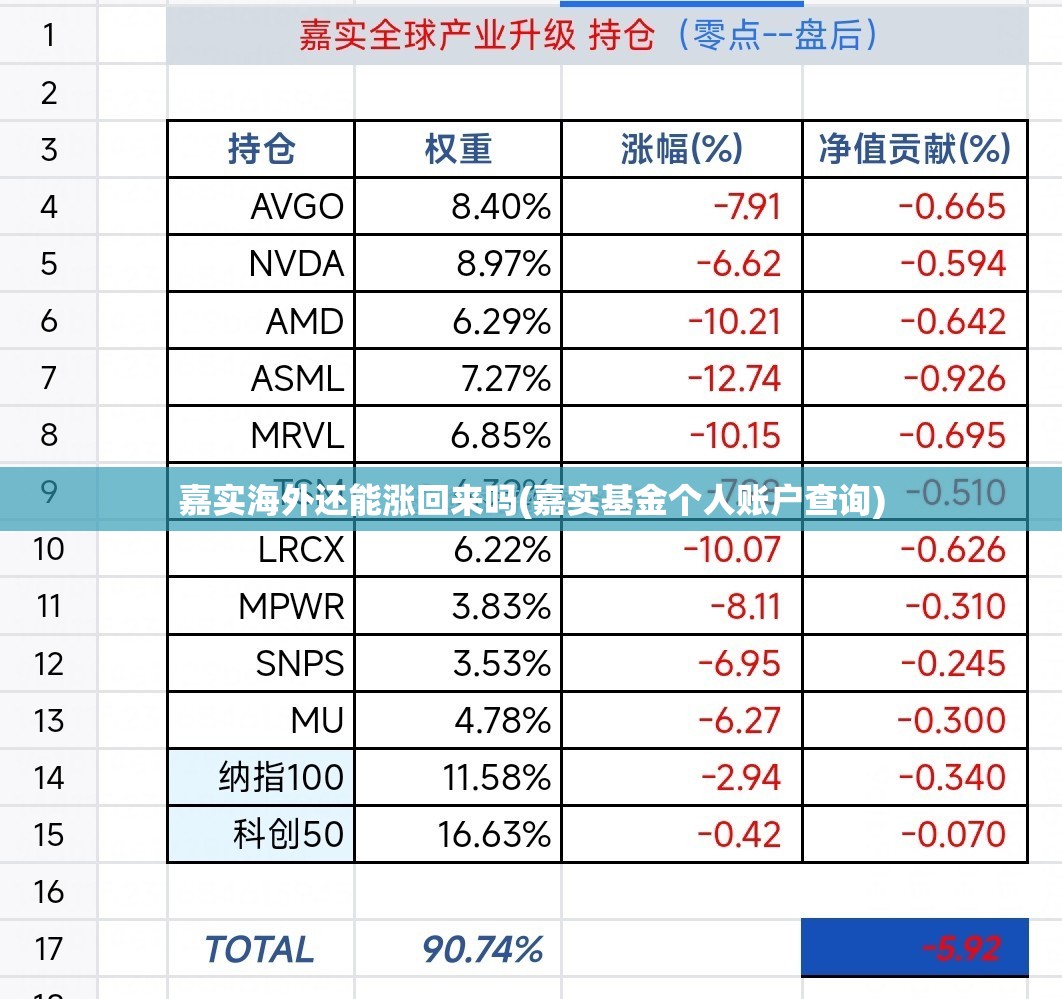 嘉实海外还能涨回来吗(嘉实基金个人账户查询)