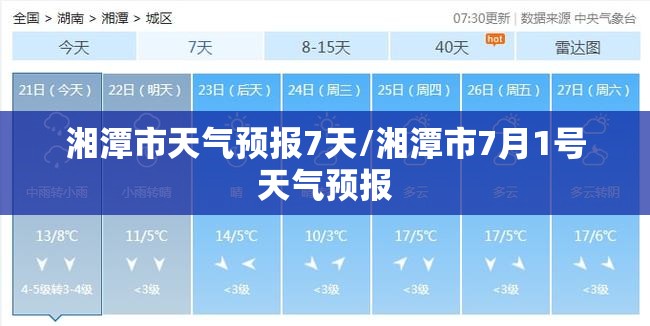 湘潭市天气预报7天/湘潭市7月1号天气预报