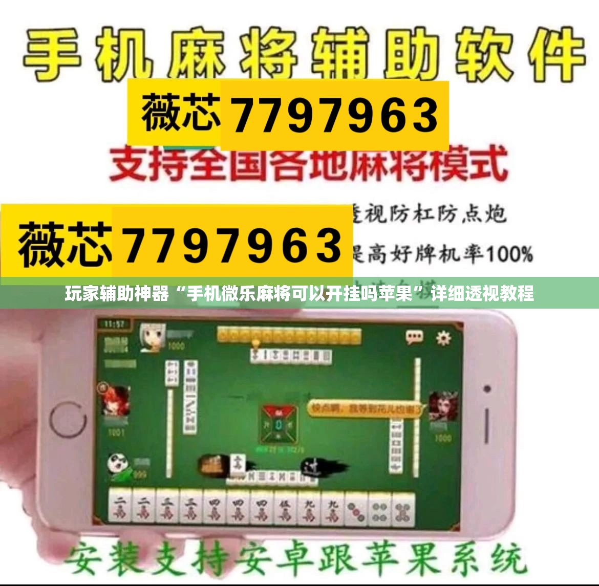 玩家辅助神器“手机微乐麻将可以开挂吗苹果	”详细透视教程
