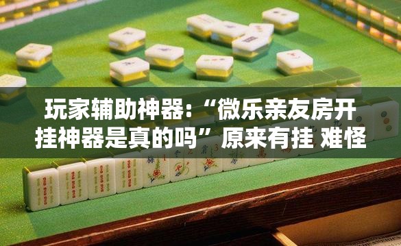 玩家辅助神器:“微乐亲友房开挂神器是真的吗”原来有挂 难怪会一直输