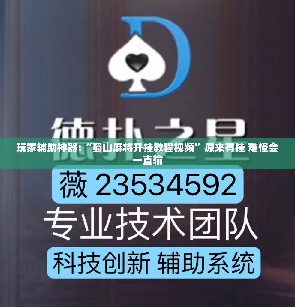 玩家辅助神器:“蜀山麻将开挂教程视频	”原来有挂 难怪会一直输