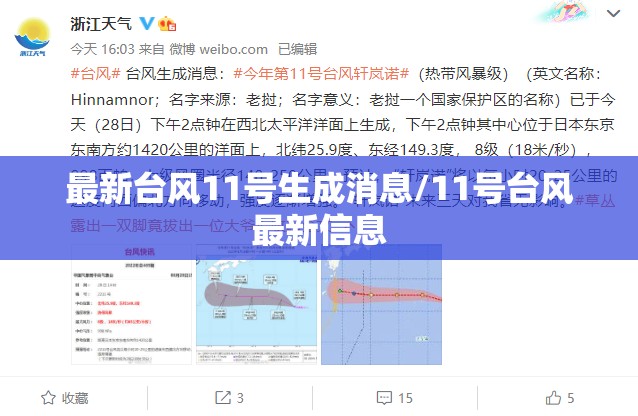 最新台风11号生成消息/11号台风最新信息