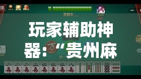 玩家辅助神器:“贵州麻将有没有挂”【透视软件教程分享】
